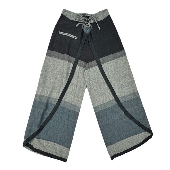 Women’s Boho Wrap Pants L/XL Open Trousers Cotton Wide Leg Hippie Festival Nepal - Picture 3 of 9